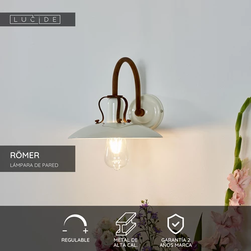 Lucide RÖMER - Lámpara de pared - 1xE27 - Beige - USP
